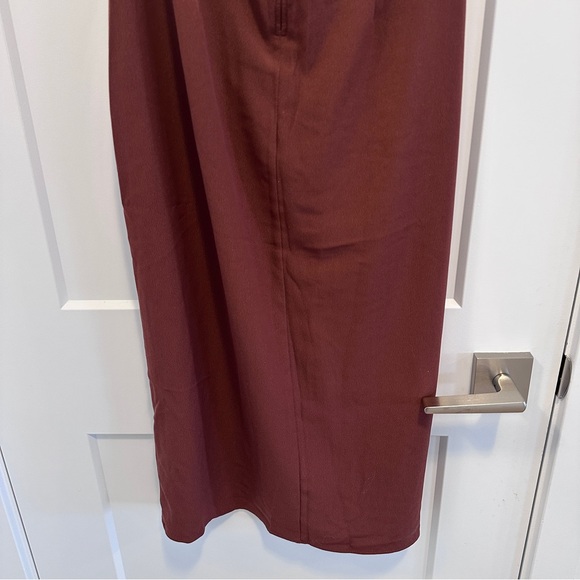 Abercrombie & Fitch Brown Knot Front Cutout Halter Midi Dress Size Small Petites - Picture 7 of 12